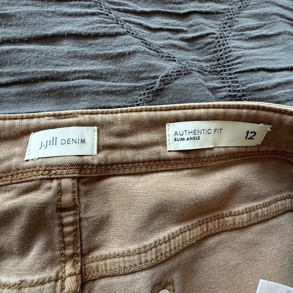 J Jill Authentic Fit Slim Ankle Tan Wash Denim Jeans Womens Size 12 - Picture 7 of 9